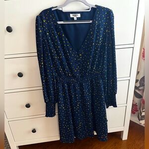 B.B Dakota Long Sleeve V Neck Print Dress